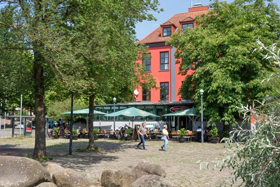 Blick auf Pension und Restaurant Goden Wind